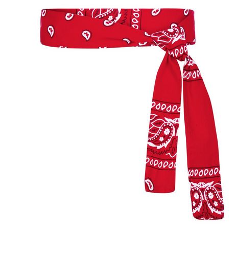 Red Paisley Print Belt | New Look