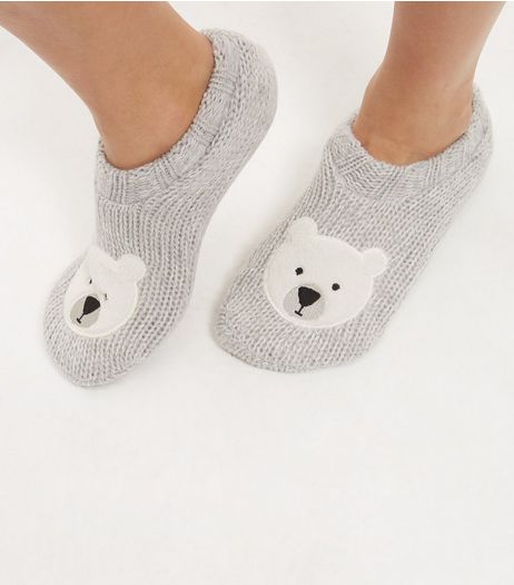 Grey Polar Bear Bootie | New Look