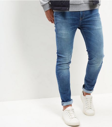 Blue Washed HyperFlex Skinny Jeans | New Look