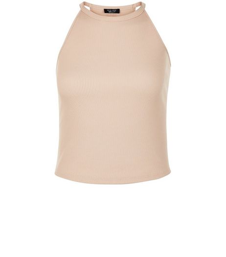 Teens Tan Ribbed High Neck Cami | New Look