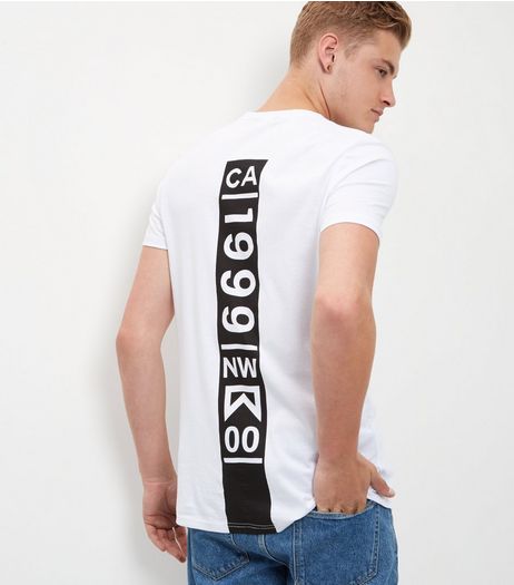 White Spine Print Longline T-Shirt | New Look