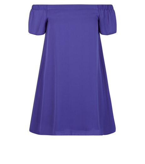 Teens Blue Bardot Neck Swing Dress | New Look