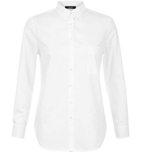 Petite White Long Sleeve Shirt | New Look