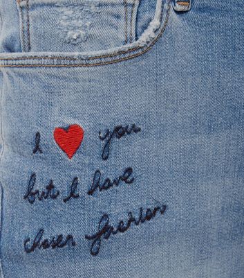 embroidered heart jeans