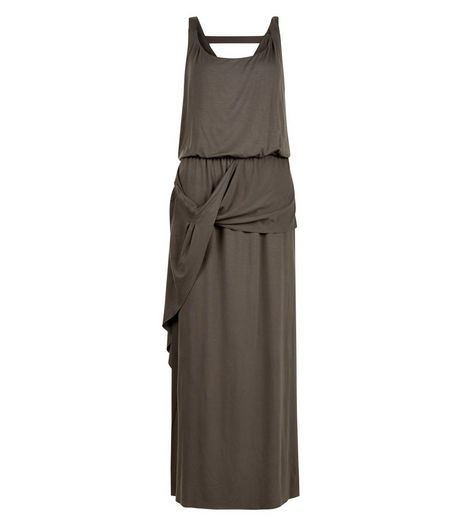 Apricot Khaki Drape Maxi Dress | New Look