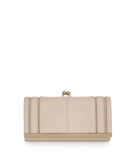 Pink Textured Stitch Trim Purse | New Look