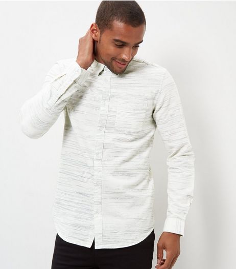Cream Space Dye Cotton Shirt | New Look