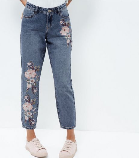 Anita and Green Blue Embroidered Straight Leg Jeans | New Look