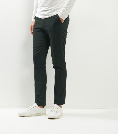 Dark Green Suit Trousers | New Look