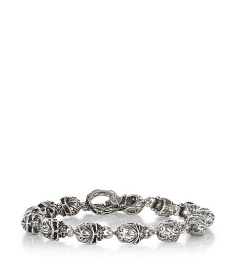 Silver Skull Link Bracelet | New Look