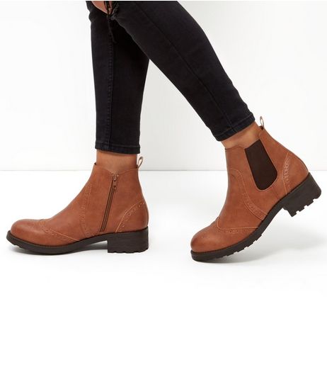 Tan Leather-Look Chelsea Boots | New Look