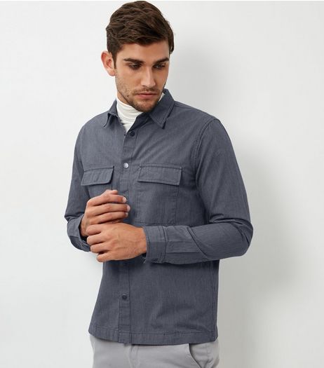 Blue Long Sleeve Shacket | New Look