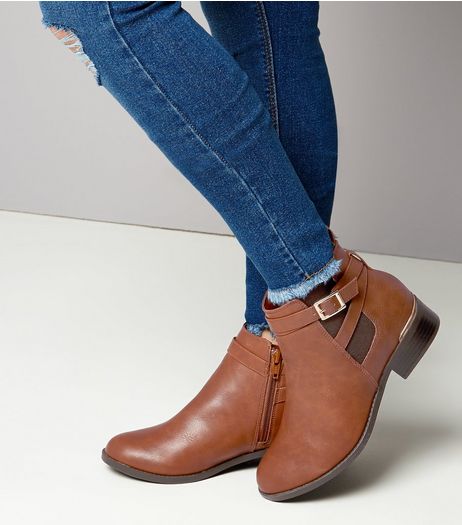 Teens Tan Leather-Look Chelsea Boots | New Look
