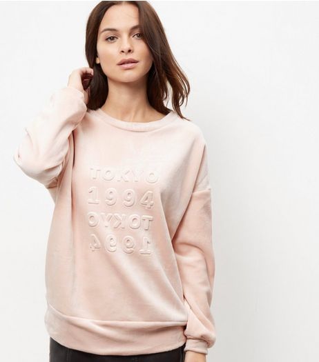 Pink Velour Embossed Sweater | New Look
