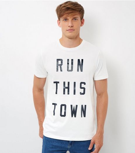 White Run This Town Print T-Shirt | New Look