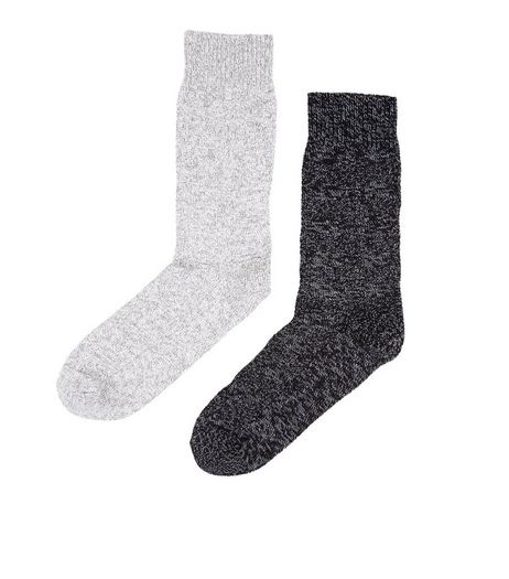 2 Pack Stone Socks | New Look