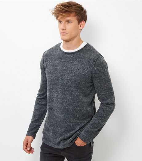 Grey Seam Trim Longline Jumper | New Look