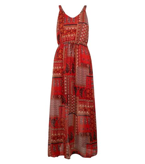 Blue Vanilla Orange Patchwork Maxi Dress | New Look