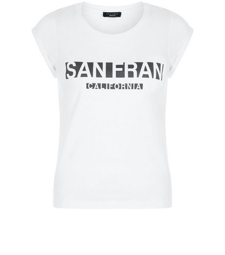 Petite White San Fran T-Shirt | New Look