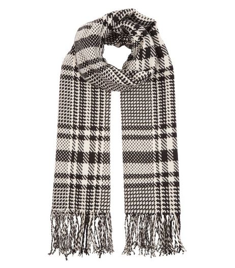 Grey Check Oversized Scarf | New Look