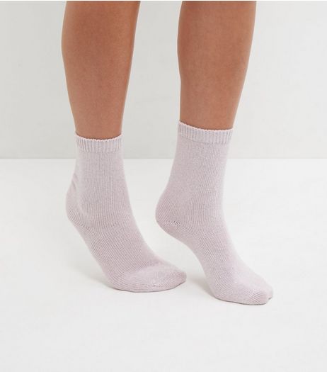 Silver Metallic Socks | New Look
