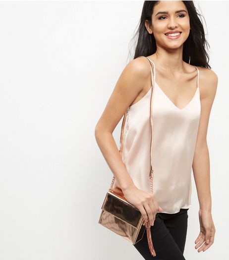 Bronze Metallic Shoulder Bag | New Look