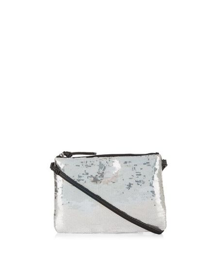 Silver Sequin Across Body Bag | New Look