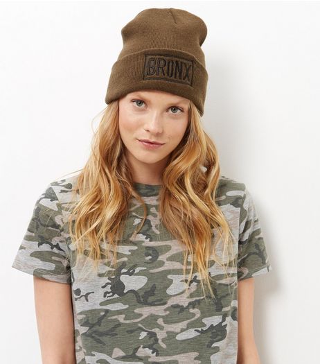 Khaki Bronx Beanie Hat | New Look