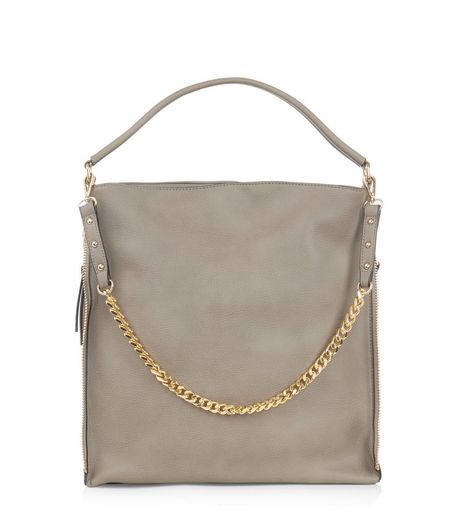 Grey Chain Strap Shoulder Bag | New Look