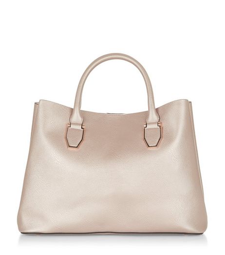 Rose Gold Metallic Soft Tote Bag | New Look