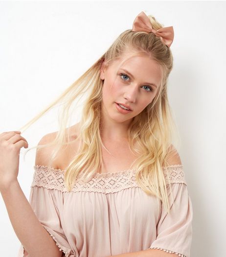 Pink Satin Bow Clip | New Look
