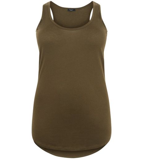 Curves Khaki Round Neck Vest | New Look