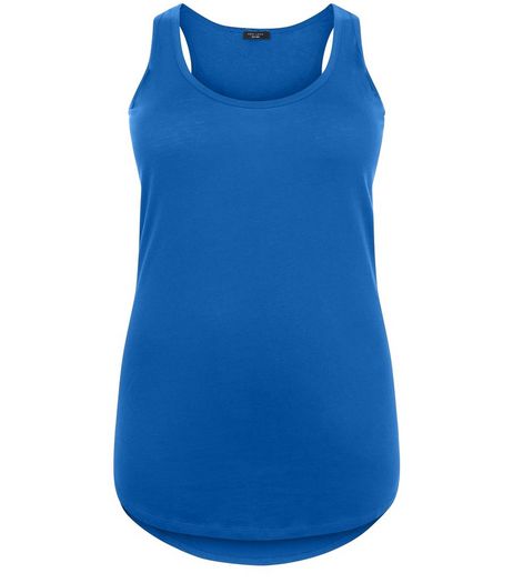 Curves Blue Round Neck Vest | New Look