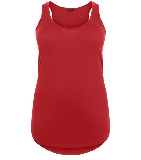 Curves Red Round Neck Vest | New Look