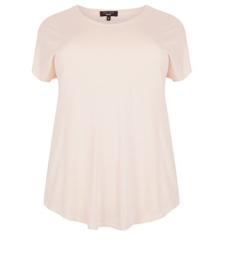 Curves Shell Pink T-Shirt | New Look
