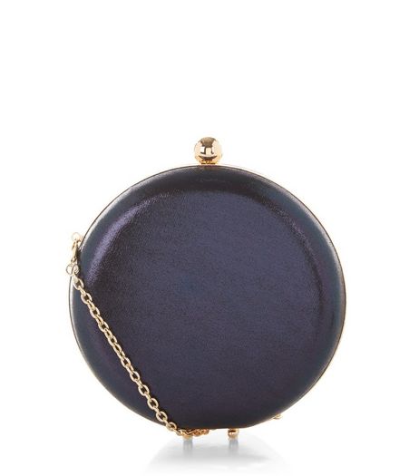 Blue Textured Box Clutch | New Look