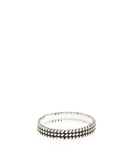 Sterling Silver Textured Ring | New Look