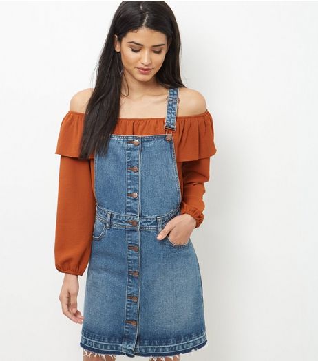 Anita and Green Blue Denim Pinafore Dress | New Look