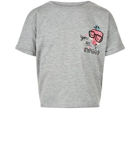 Girls Grey You Are So Sweet Strawberry T-Shirt | New Look