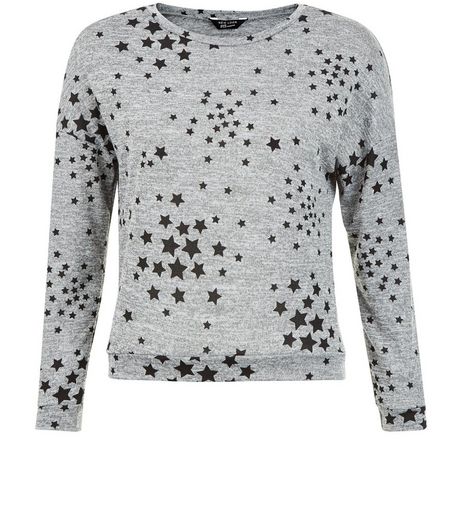 Teens Grey Star Print Sweater | New Look