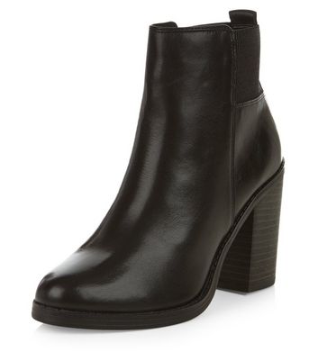 depp block heel chelsea boots in black leather
