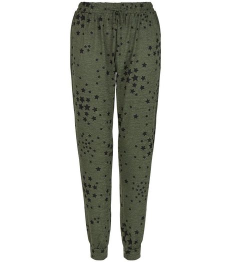 Teens Khaki Star Print Joggers | New Look