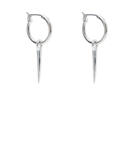 Silver Spike Pendant Earrings | New Look