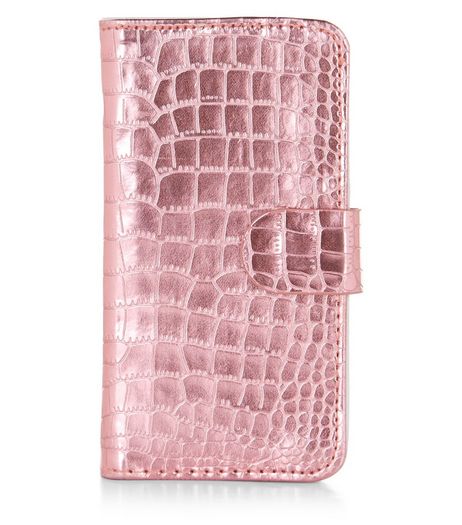 Pink Holographic Snakeskin iPhone 6 Purse Case | New Look