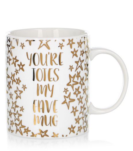 White Totes My Fave Mug | New Look
