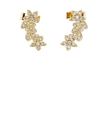 2 Pack Crystal Flower Earcuffs | New Look