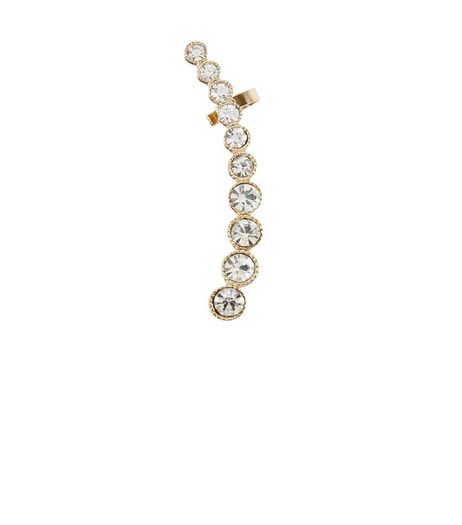 Gold Crystal Ear Cuff | New Look