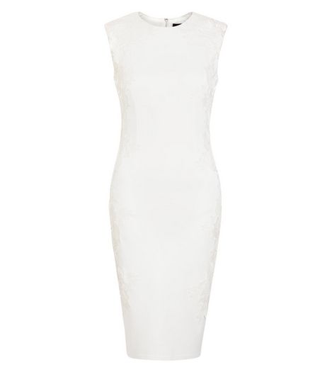AX Paris White Crochet Lace Panel Midi Dress | New Look