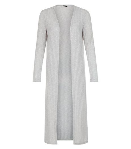 Petite Grey Fine Knit Longline Cardigan | New Look