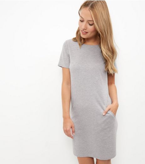 Grey Double Pocket Tunic Dress | New Look